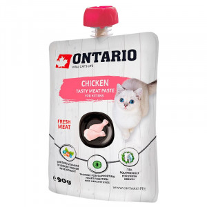 ONTARIO CAT KITTEN TASTY MEAT PASTE CHICKEN gaļas pasta kaķēniem Vista 90g